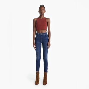 Mother‎ Denim The Looker Ankle Fray Invitation Only Dark Wash Jeans